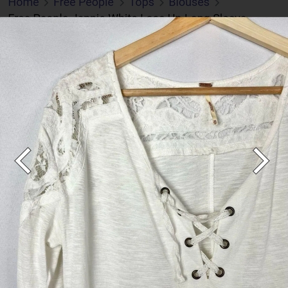 Free People Jennie White Lace Up Long Sleeve Tunic Top Size M - Picture 4 of 4